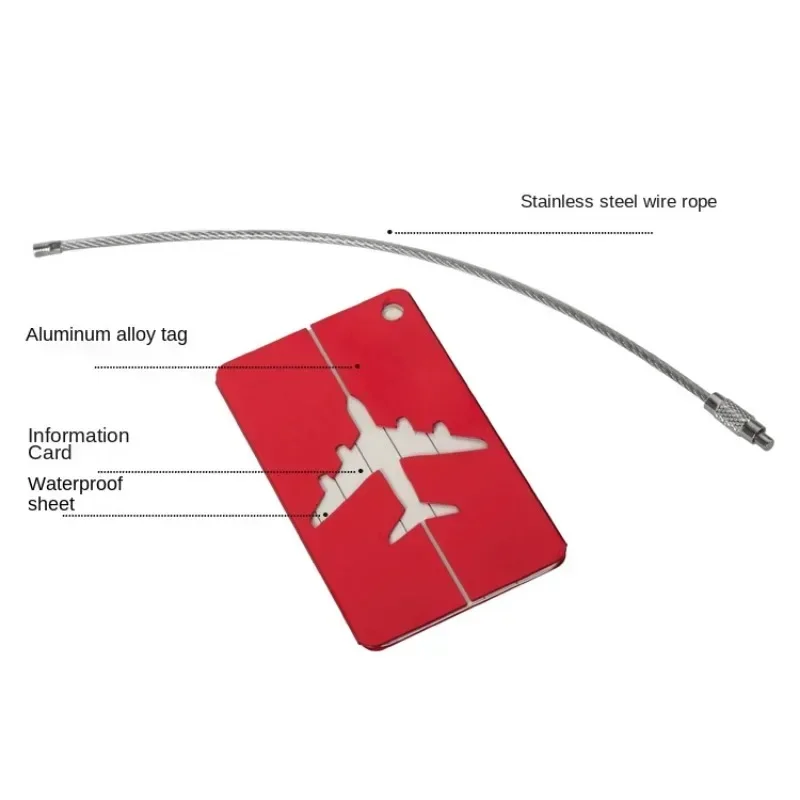 Reise Metall Gepäck anhänger Gepäck anhänger dauerhafte Gepäck identifikation mit Visitenkarte halter Mode Label Reise accessoires – Detail 6