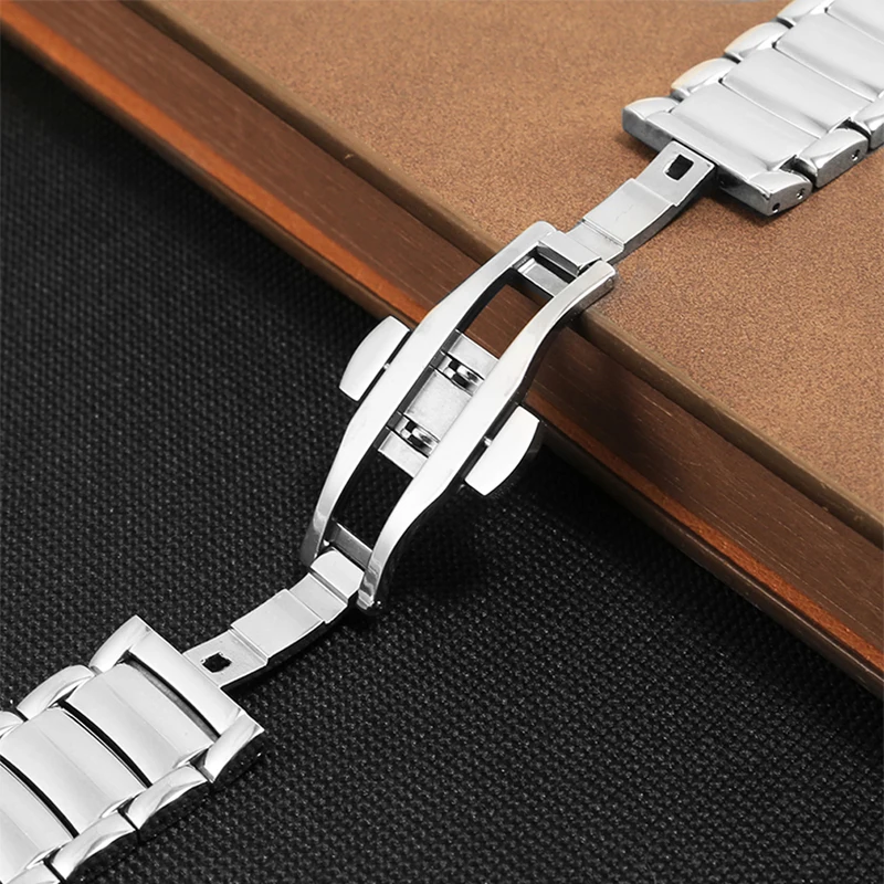 For A-MANI AR6000 60021 ar1945 1648 2447 Solid Stainless Steel Watchstrap 22mm Silver Men's Bracelet