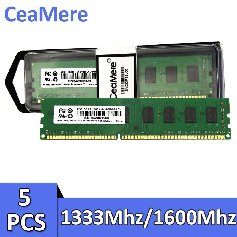 

DDR3 5 шт. настольная память, Memoriam ddr3 4G, 8G 1333 МГц, 1600 МГц, 240-контактная боковая карта памяти RAM оптом