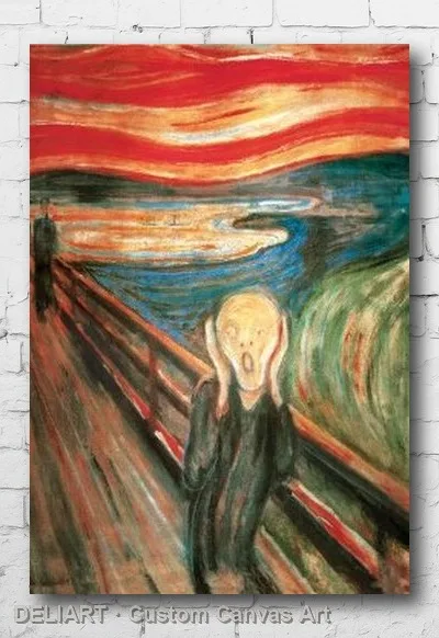 

THE SCREAM - MUNCH ART Canvas Poster FINE PRINT Custom Size Available Room Decoration Home Decor Wall