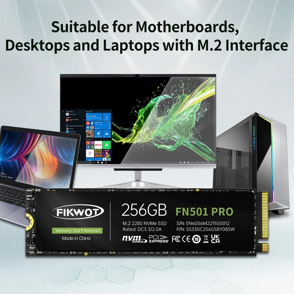 Fikwot FN501 Pro M2 NVME SSD 2TB 1TB 512GB 256GB M.2 2280 Internal