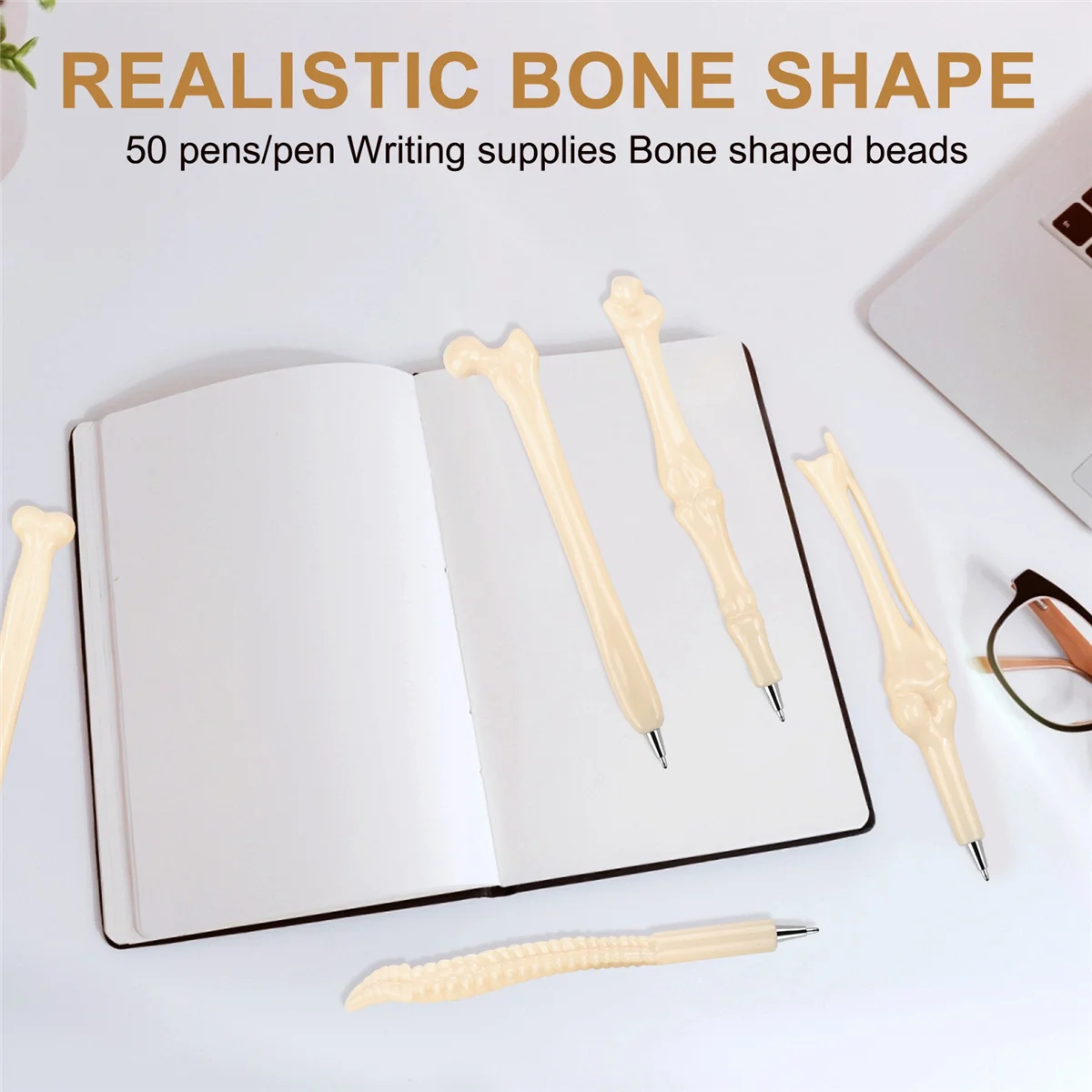 أقلام حبر جاف على شكل عظمي ، مستلزمات كتابة ، هدايا إبداعية ، حبر أزرق ، مستلزمات مدرسية ، جديد ، 50 في اللوت