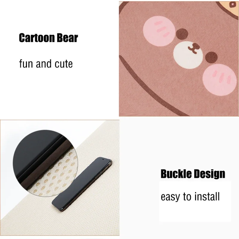 2026 Cartoon Bear Car Seat Cushion Full Set Soft Plush Cute Seat Cushion Cover Fashion Decoration Interior Accessories Universal