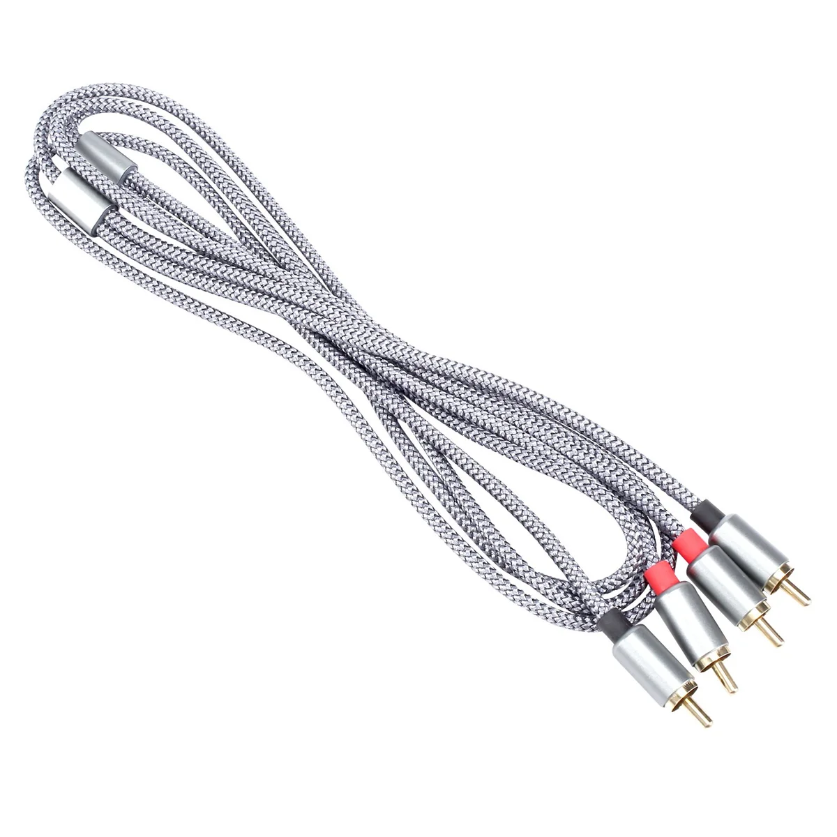 Rca ذكر إلى 2rca ذكر كابل صوت ستيريو ، 6 قدم/م ، مطلي بالذهب بحماية مزدوجة ، للمسرح المنزلي