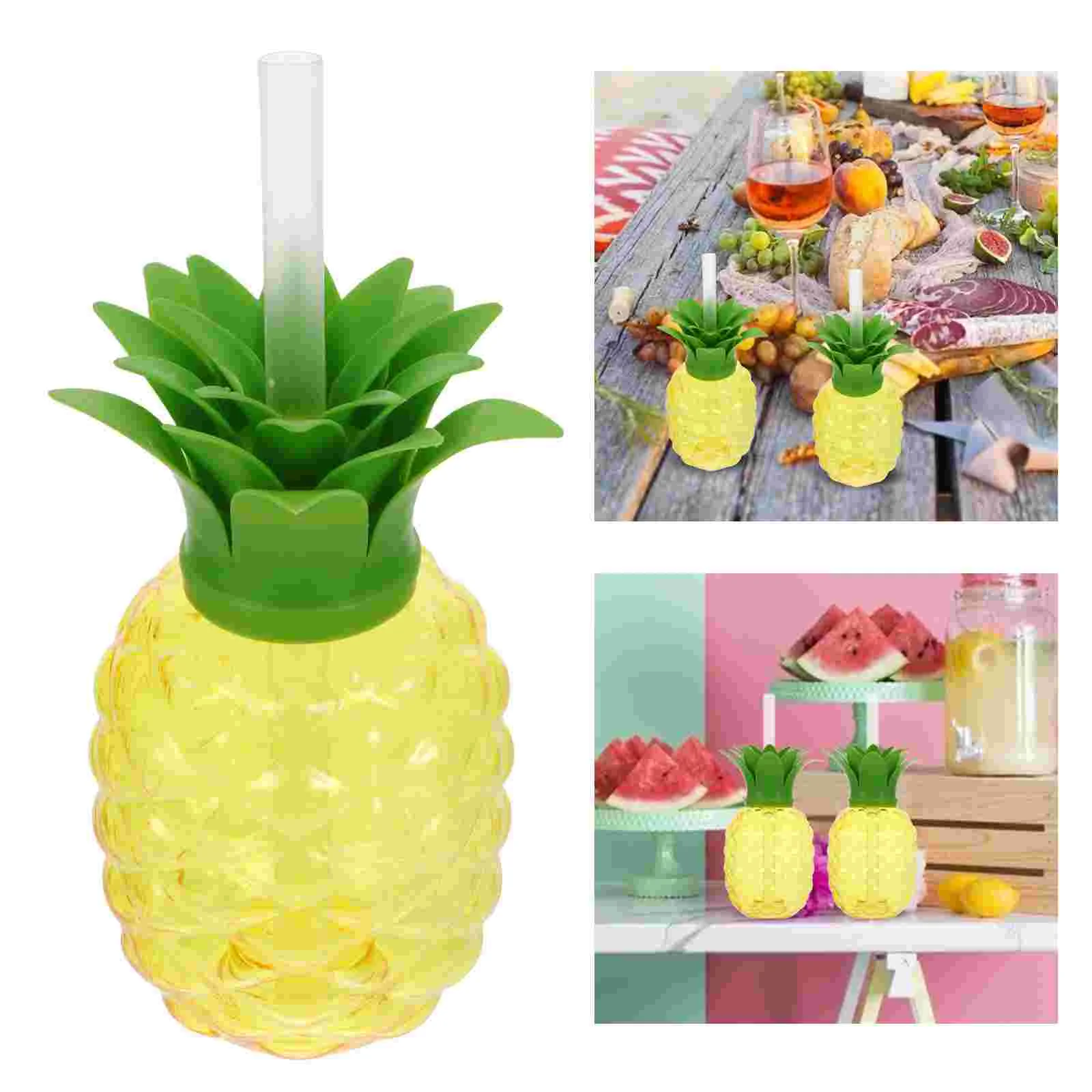 

4 Pcs Glass Water Bottle Pineapple Cup Child Banquet Coffee Carafe Unique Drinks Plastic Cups