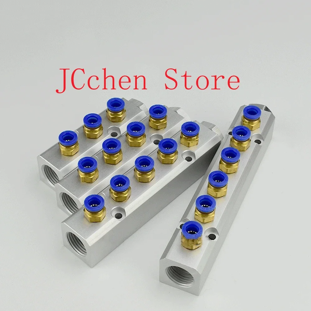 

With Quick Plug Connector 1/2” BSP 30x30mm G1/2" In Plug 2 3 4 -12 Ways Solid Aluminum Air Manifold Block Splitter 25mm Spacing