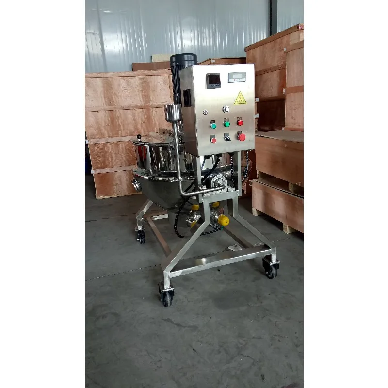 ماكينة غليان السكر من الفولاذ المقاوم للصدأ 304، وعاء ذوبان السكر من نوع المائل #4