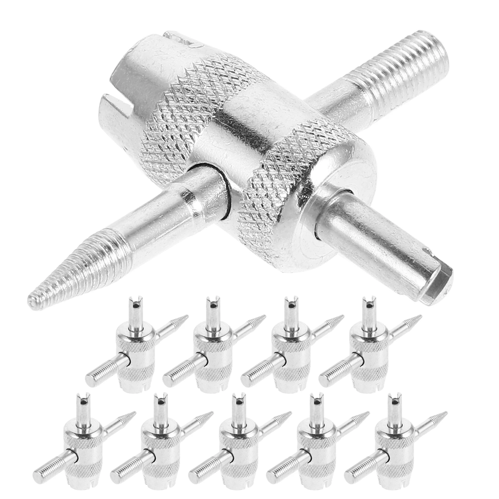 

10Pcs Valve Core Tool Set Multi-Function 4-in-1 Tire Valve Core Remover Installer Repair Kit Portable for Car Bike
