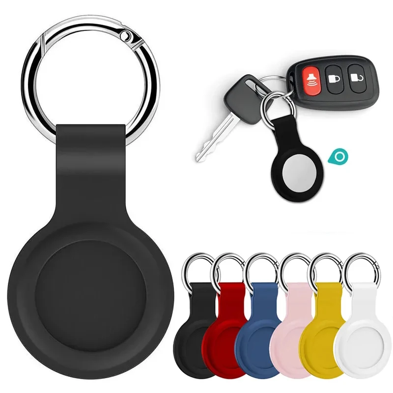 

Cover for Apple Airtags Case Liquid Silicone Protective Shell Tracker Accessories Anti-scratch Sleeve Keychain Air Tag Bumper