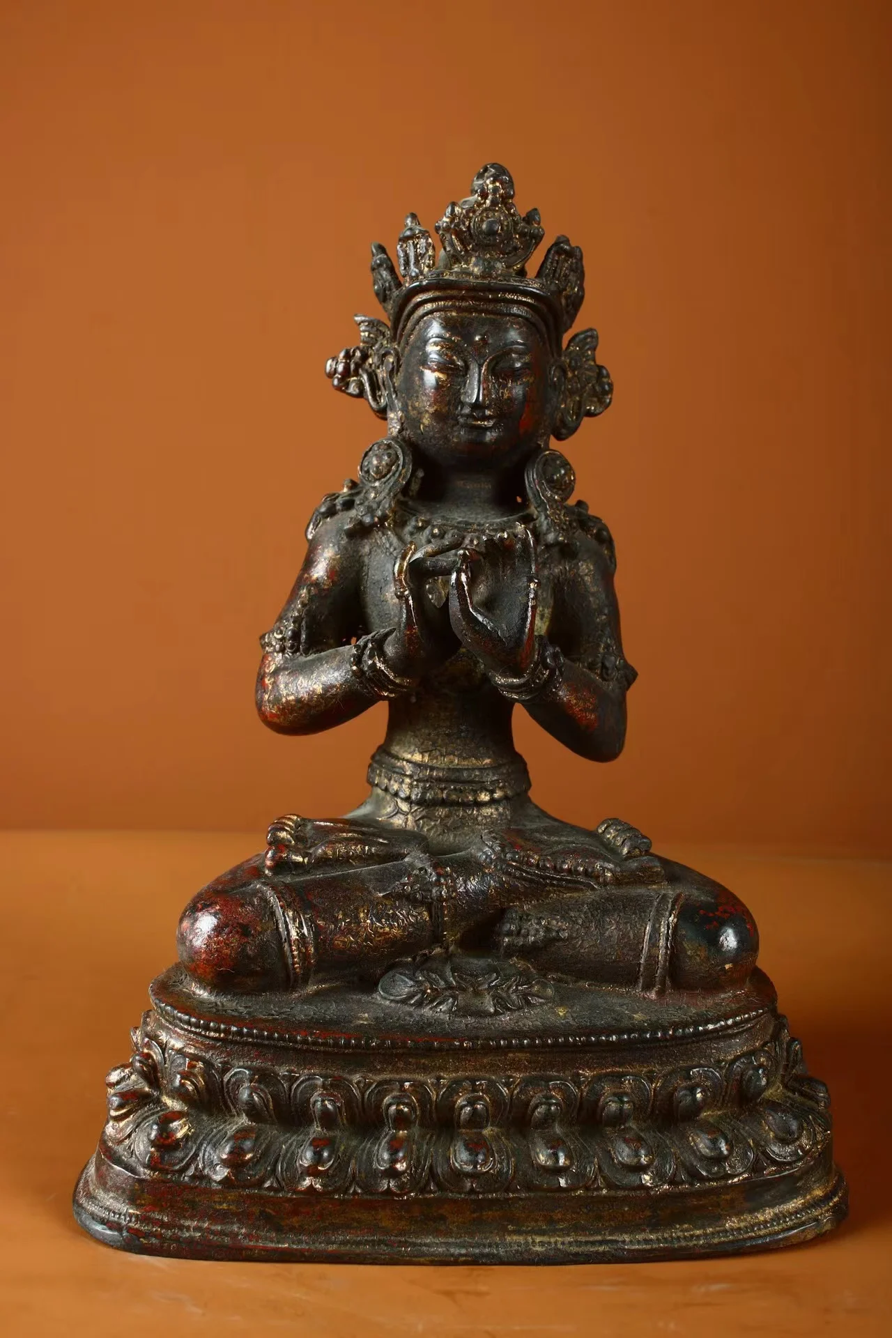 

Rare old Handmade copper Four-armed Tara Buddha statue,Free shipping