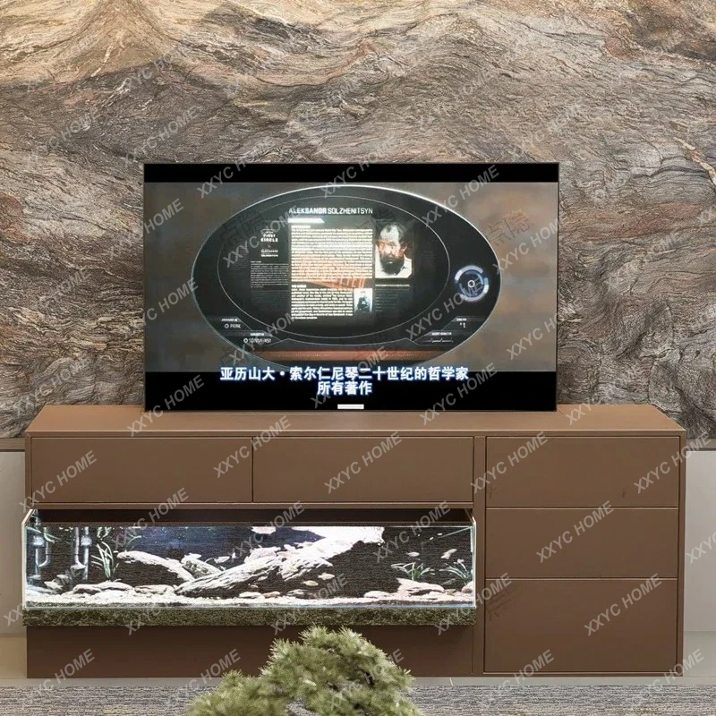 Modern simple living room home new ecological stream smart fish tank hidden TV cabinet