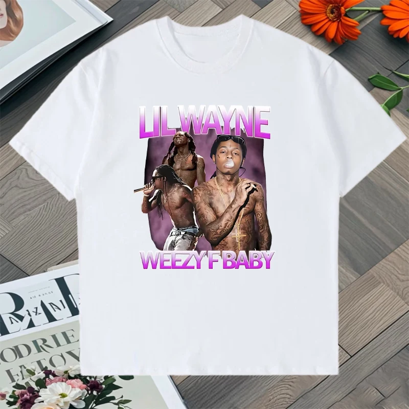 Hot Sale Rapper Lil Wayne Weezy F Baby Graphic T Shirt Print 100% Cotton Men Women Short Sleeve T-shirts Gothic Unisex Clothing