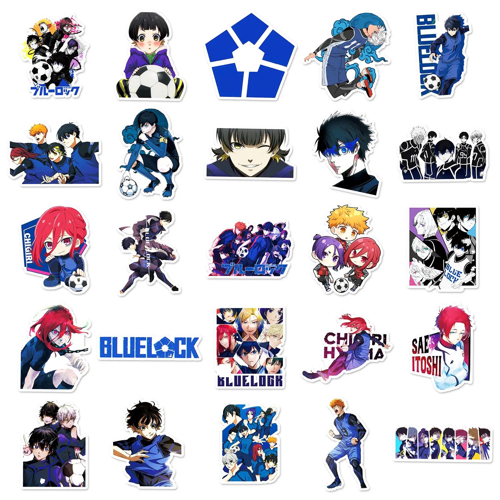 50 Pcs Anime BLUE LOCK Waterproof Sticker DIY Cartoon Football Sports Anime Phone Notebook Tablets Sticker Decoration Kid Toys