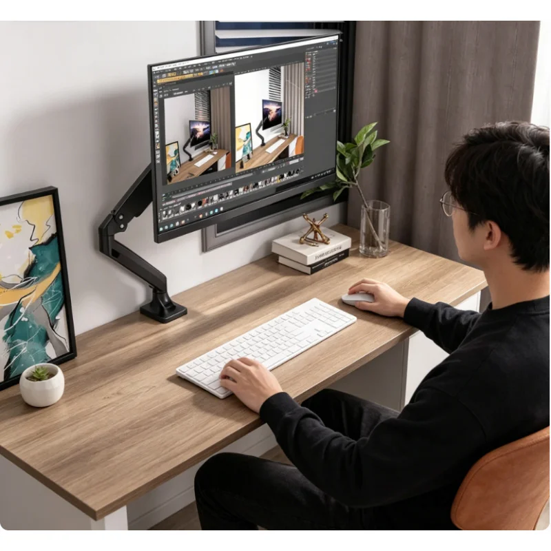 

Universal Single Monitor Desk Mount Bracket Adjustable Computer Screen Stand Fit Up To 32 Inch 19.8Lbs Home Office Monitor Holde