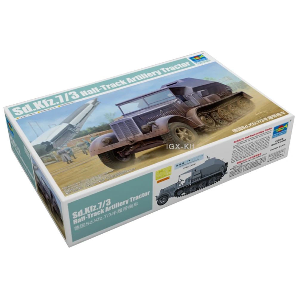 Trumpeter 09537 1/35 German SdKfz 7/3 Half Track Artillery Tractor Trailer Military Assembly Plastic Gift Toy Model Building Kit