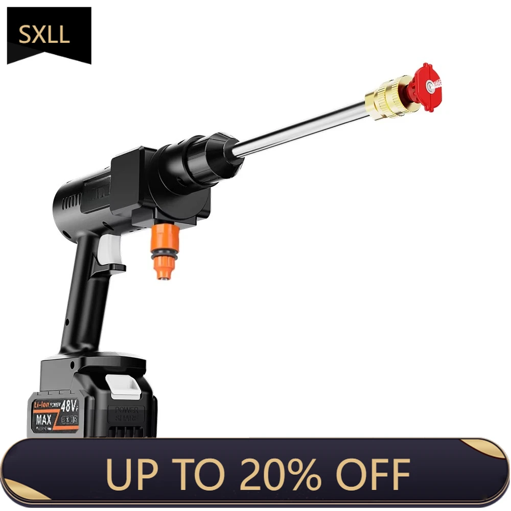 

SXLL Car washing machine high pressure wireless spray portable water gun cleaning machine rinse lithium battery