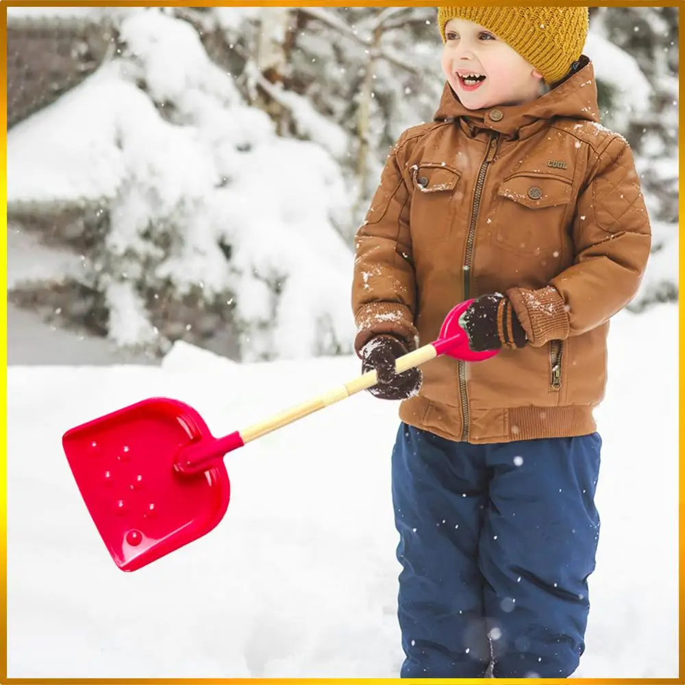 

22-30 Inch H Snow Shovel with D Grip Handle for Boys Girls Wooden Snow Shovel with Plastic Scoop Toddler Snow Shovel Detachable