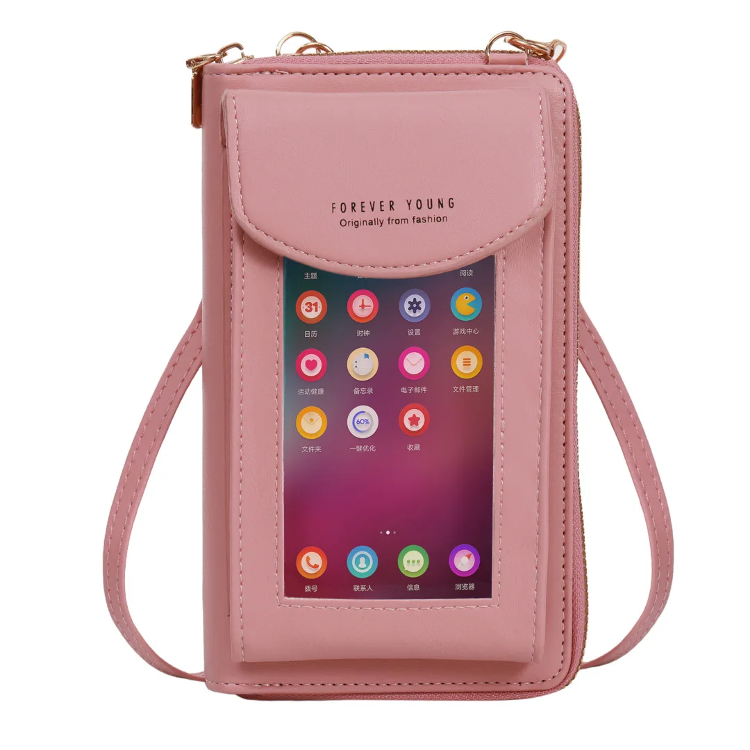 Touch screen mobile phone bag, women\'s crossbody small bag, wholesale mobile phone bag, crossbody bag, shoulder bag