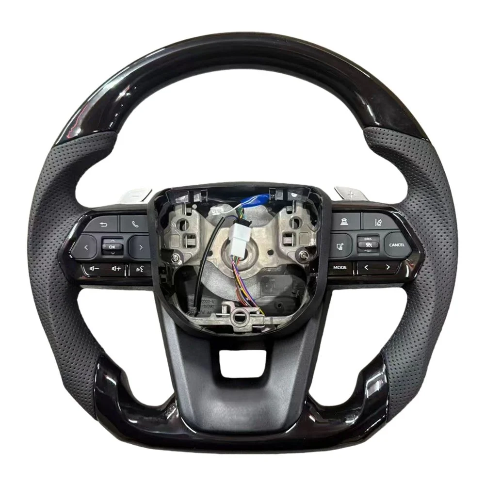 Black Sport Car Steering Wheel For Toyota Land Cruise Hiace Commuter Sienna Harrier Crown Corolla Hilux Prado Fortune