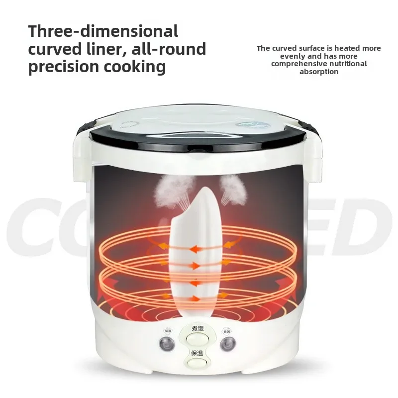 Mini Car Mounted Rice Cooker 1L 12V 24V for Cars and Trucks Portable Travel Electric Cooking Appliance