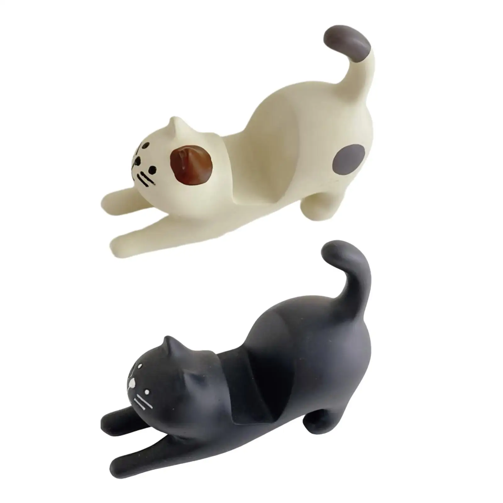 Cute Cat Phone Stand Resein Portable Ornament Decorative Bracket Desk Accessories for Desk Office Home Decor Table Ideal Gift