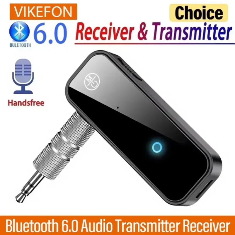 Bluetooth 6.0 Audio Wireless Adapter Receiver Transmitter Handfree Call 3.5mm AUX Jack USB Dongle Stereo Music For TV PC Car Kit
