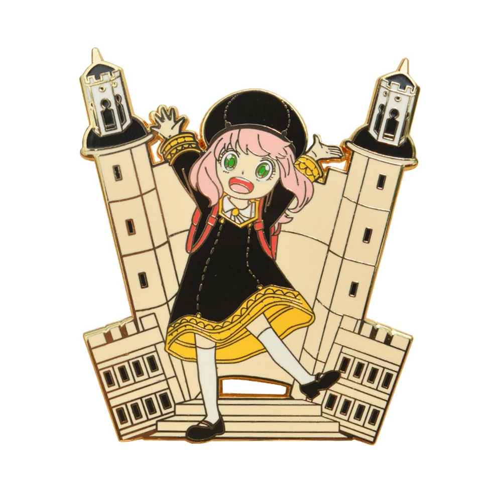Anime SPY×FAMILY Anya Forger School Cosplay Costume Badge Pin Accessories Backpack Pendant Metal Brooch Gift view 4