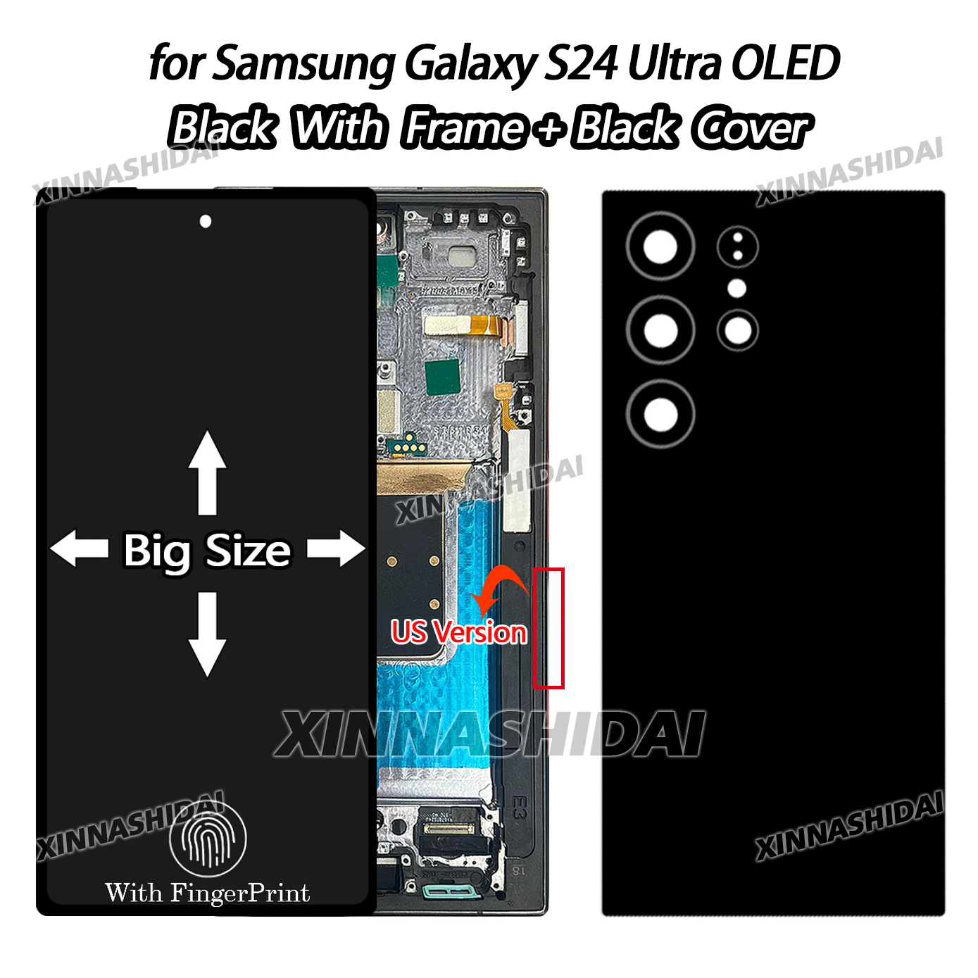 Hoogwaardig groot OLED-scherm voor Samsung Galaxy S24 Ultra LCD-display touchscreen digitizer voor S24 Ultra + frame vervanging