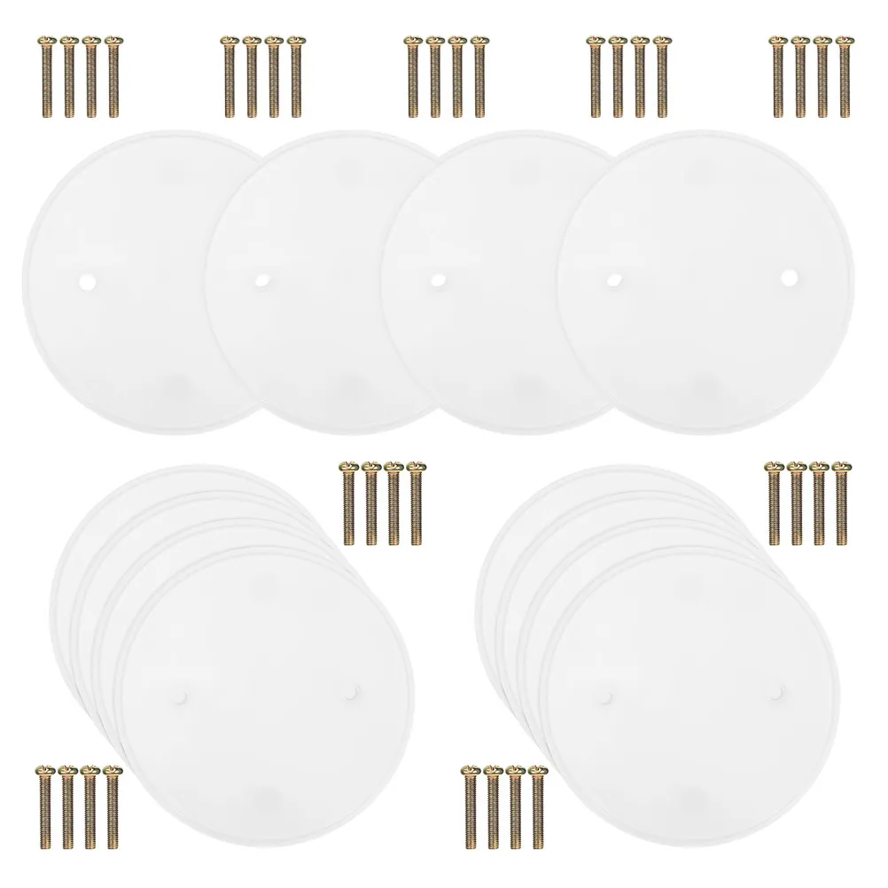 20Pcs Round Ceiling Electrical Cover Plate Plastic Blank Cover for Ceiling Light Fixture Fan Box Holes Easy Installation