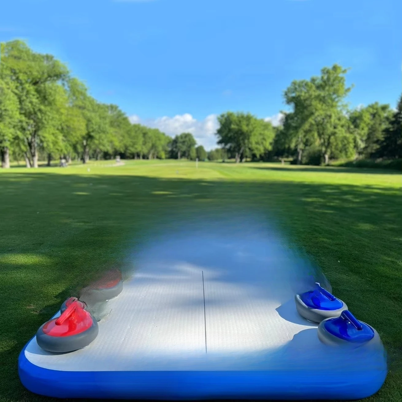 Summer Fun Outdoor Air Carnival Playground Adult Street Curling Rink Activity Inflatable Game