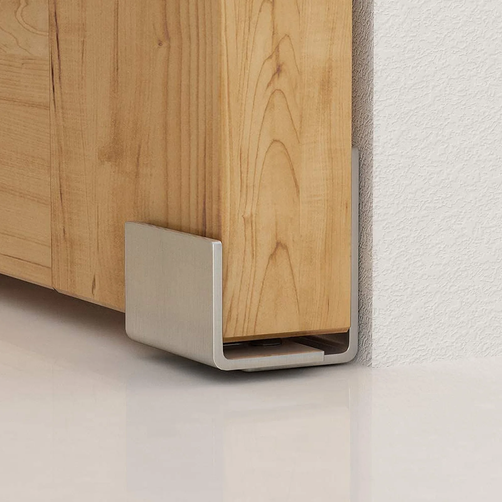 

2Pcs Sliding Barn Door Floor Guide Stainless Steel Bottom Adjustable Stay Roller for Smooth Quiet Operation No Floor Drilling