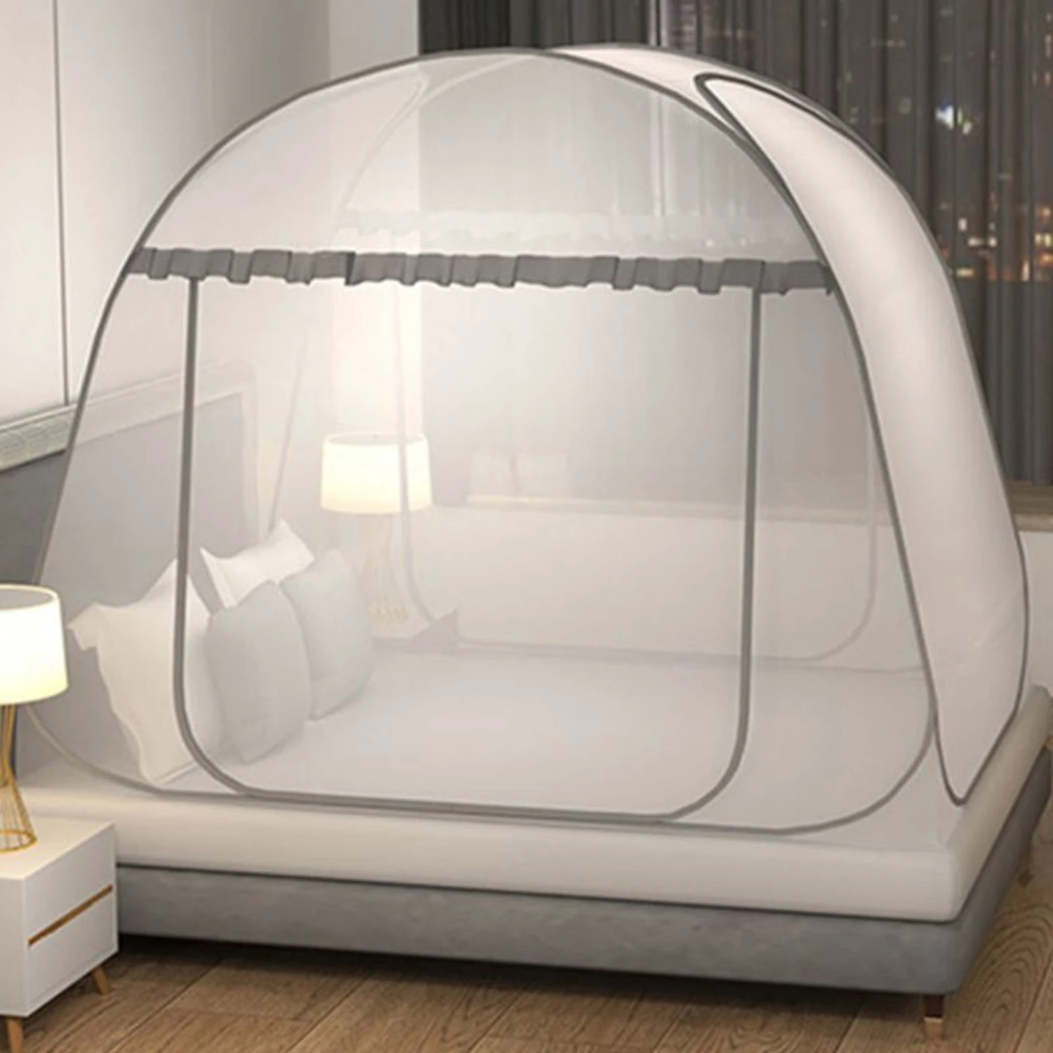 Spacious and Bright Double Bed Yurt Mosquito Net with Anti-drop Protection for Childs Bedroom: The Ideal Creative Summer Access