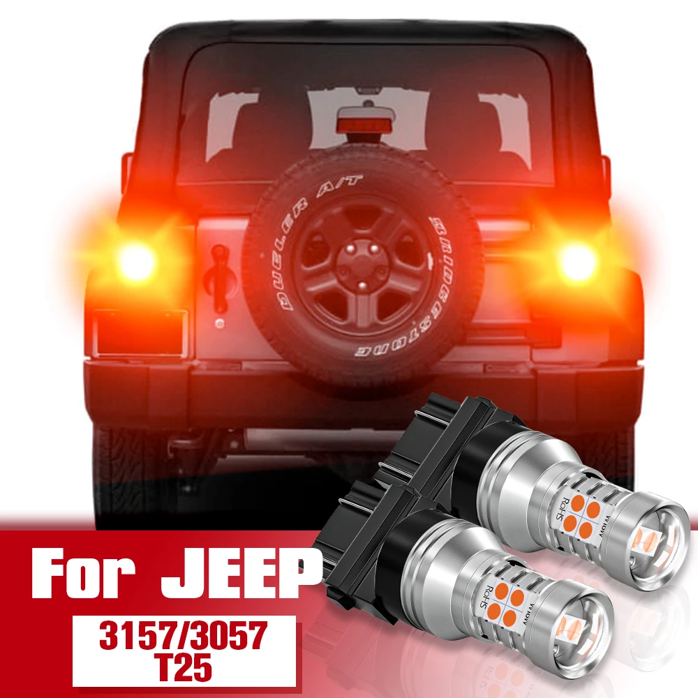 

Brake Light Accessories 2pcs LED Bulb Lamp 3157 3057 T25 For JEEP Wrangler JK Grand Cherokee Liberty Commander Compass Patriot