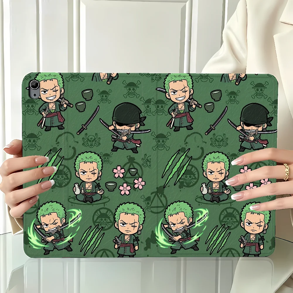 Case for Apple iPad Air 11 13 M4 M3 M2 A16 2026 Pro11 13 10th 7/8/9th With Pencil Holder Air 4/5/6th Cartoons Cute Luffys Zoro