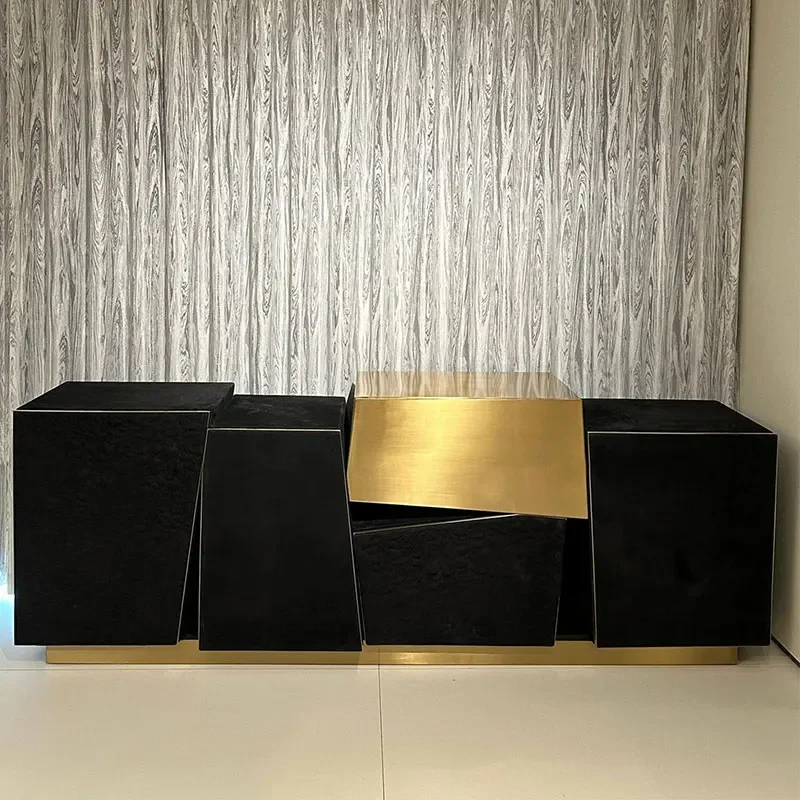 Light Luxury Sideboard Cabinet Dining Room Wall Locker High Sense Entrance Cabinet Designer Curio Cabinet