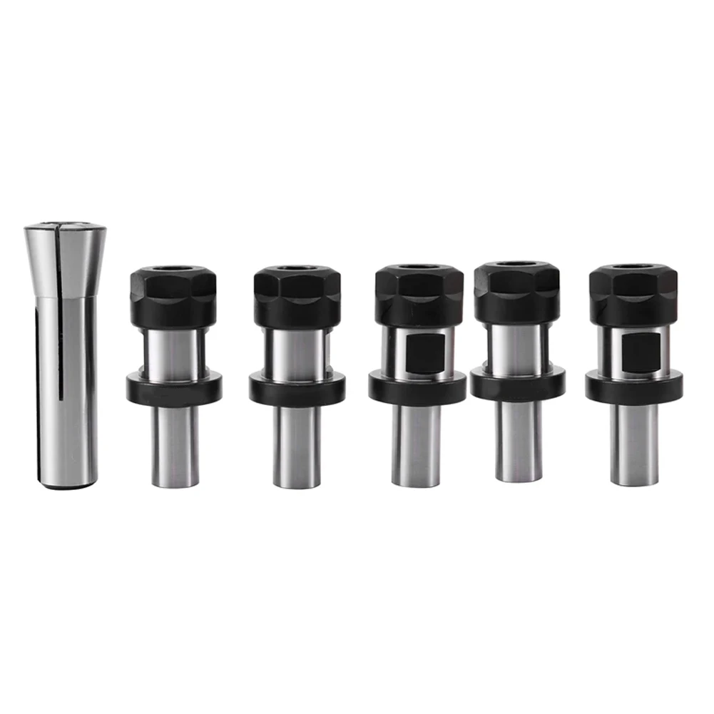 6pcs Chuck Tool Holder Kit Include 1Pc R8 Collet 5Pcs Chuck Tool Holder C3/4 Collet Chucks Tool Holder CNC Metalworking Tools