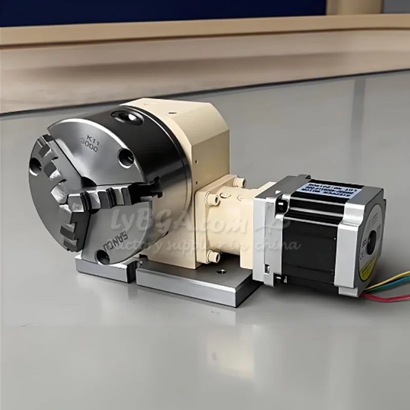 TL110-15-130A Dual-Purpose CNC Dividing Head Wood Router Vertical Horizontal Features 130mm Rotary A-axis Chuck 3/4 Jaw Option