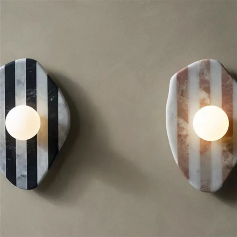 Irregularly natural marble wall lamp Living Room Striped Background Light Home Indoor Decor Hallway Aisle balcony Sconce Lamp