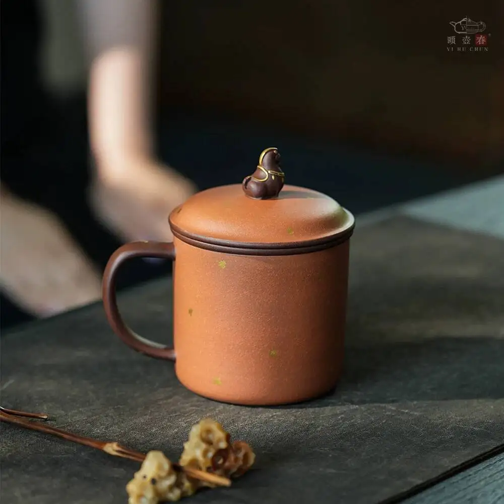 Yi Tu Chun High-End Yixing Lidded By Renowned Artist Wu Chunyan, Purely Handmade Tea Cup Made From Original Mineral Purple Clay