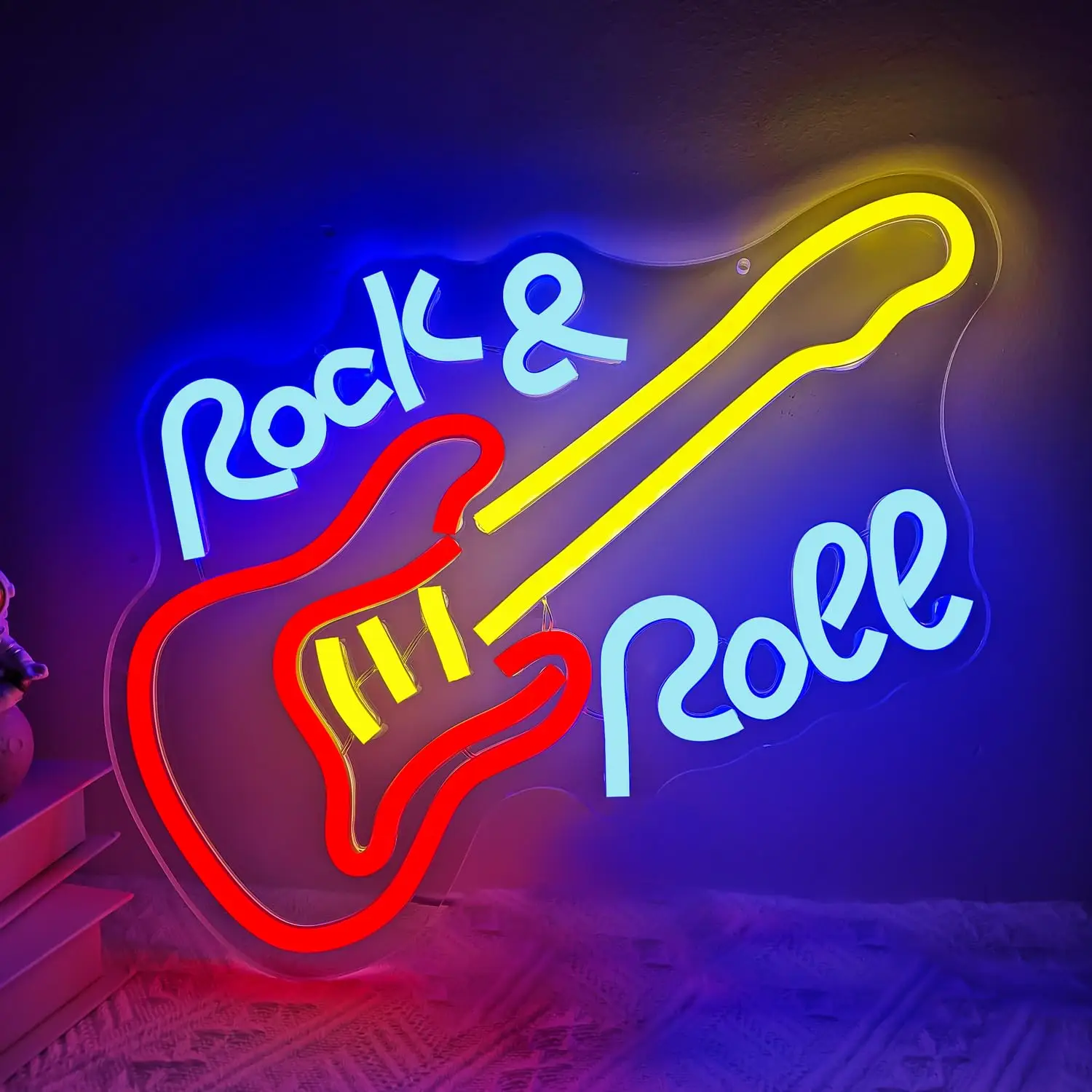 Letrero de neón Led con alimentación USB para guitarra Rock and Roll, luz de neón regulable, decoración de pared para decoración de habitación, barra de música, regalo de concierto de Recital