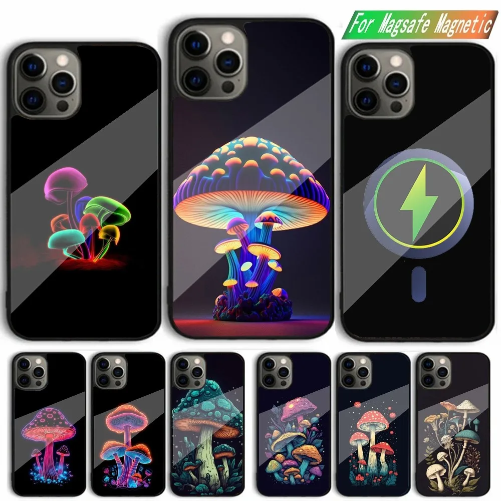 Plant Mushroom Cool Phone Case For iPhone 15,14,13,12,11,Plus,Pro,Max Mini Magsafe Magnetic Wireless Charging