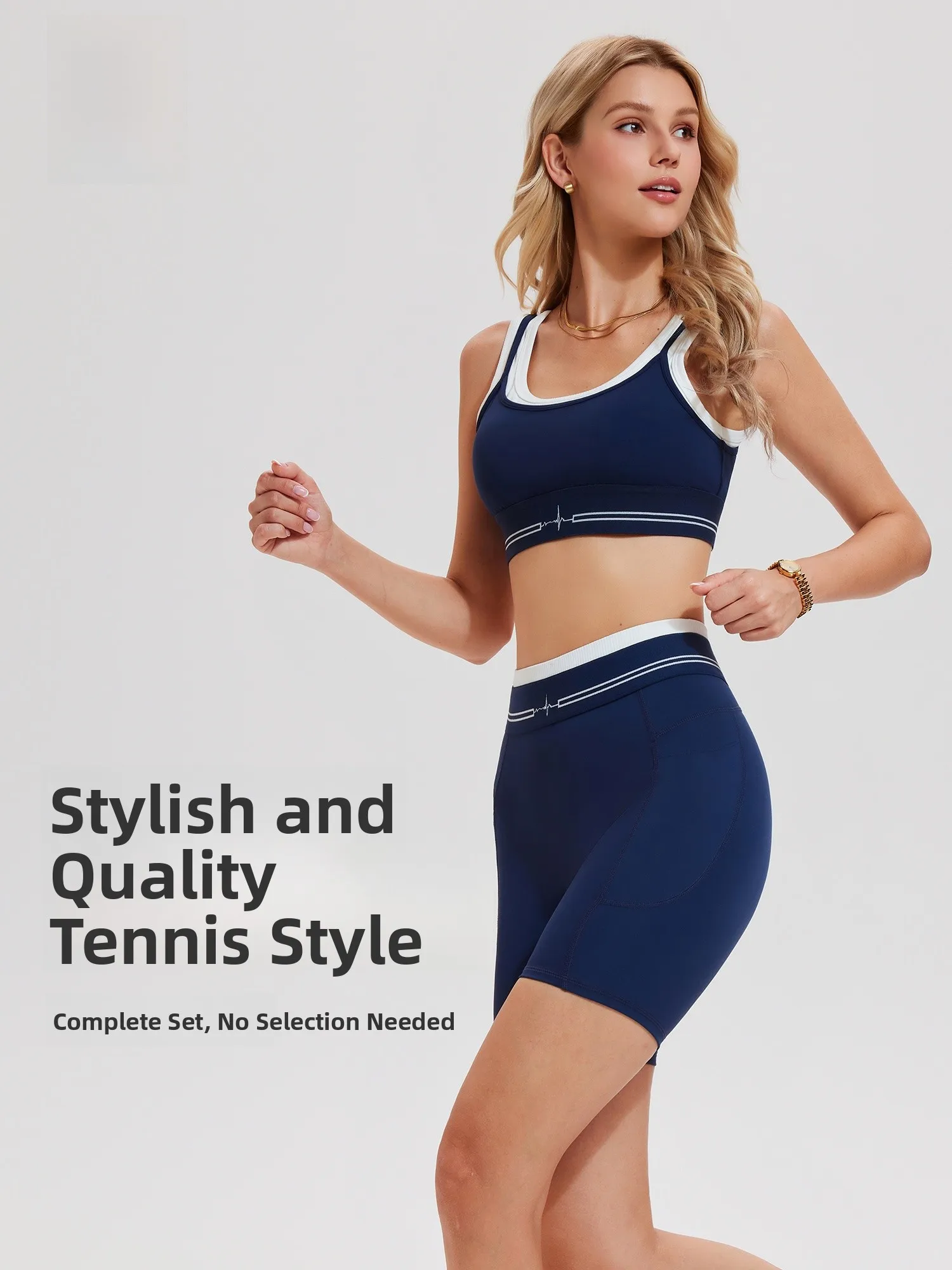 COSLEAF High Waist Crop Top And Cycling Pants Women's Sportswear Set Running Yoga Fitness Outfit Retro Color Block Design