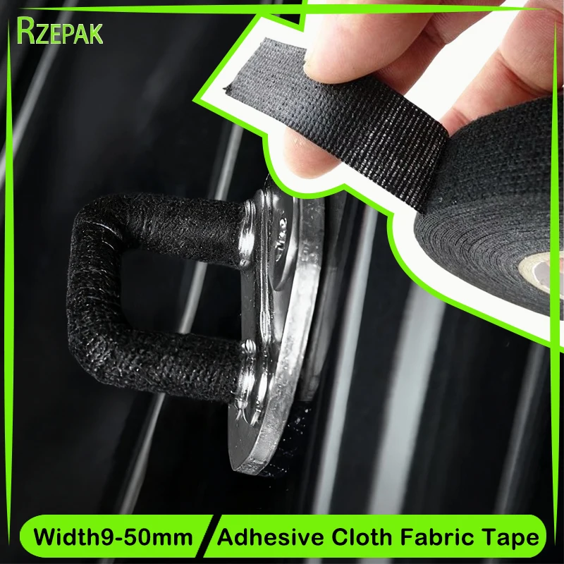 

Heat-resistant Adhesive Cloth Fabric Tape 15m/roll 9-50mm For Automotive Cable Tape Harness Wiring Loom Electrical Heat Tapes