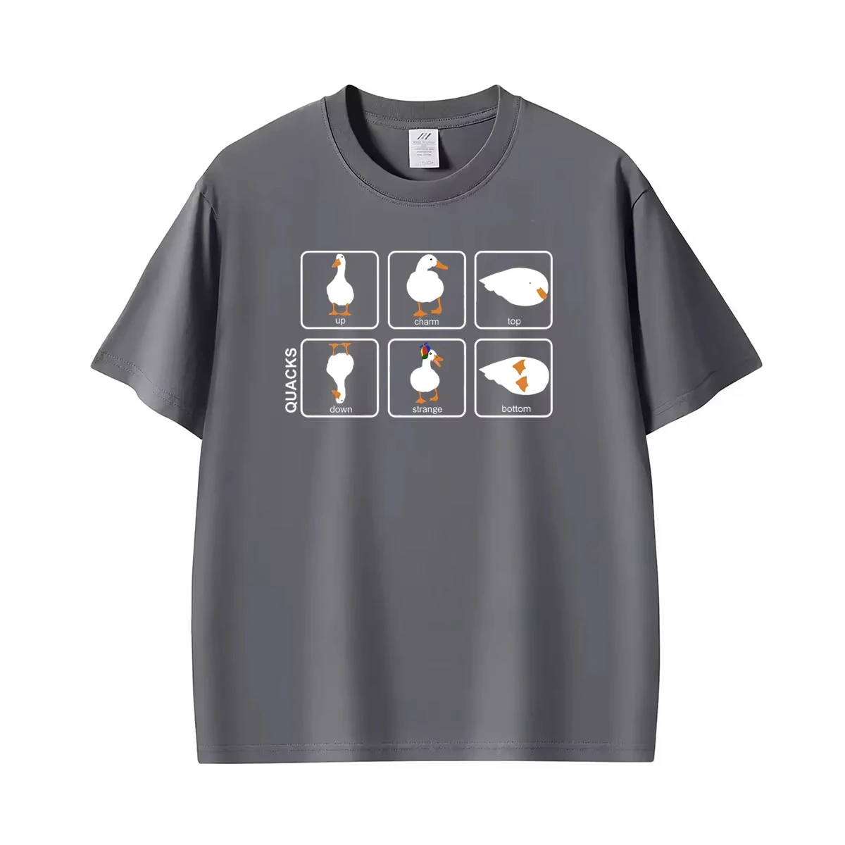 Quacks Funny Physics Pun Unisex Science Joke T Shirt Men's Clothing Vintage Trendy T Shirts Summer 100% Cotton Oversized T-shirt