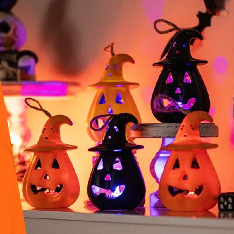 

Side Pumpkin Skull Night Light Lamp Double Changing LED Night Light Room Decor Table Desk Lamps Halloween Gifts for Kids Boys