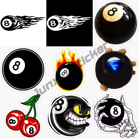 Car Stickers Funny Beach Volleyball 8 NO. Ball PVC Flame Graphic Decoration Car Sticker Creative Waterproof Decal