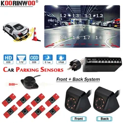 Koorinwoo Dynamic Intelligent Parktronics For Cars Parking Sensor 8 Front With Back Rear Parking System For Android Radio Player