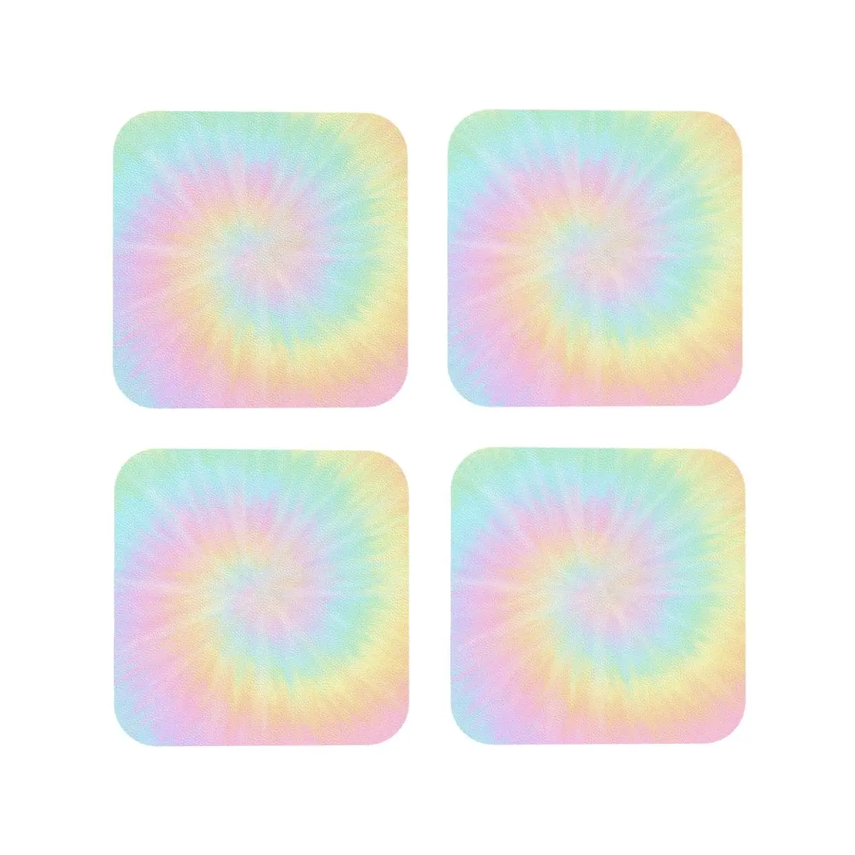 

Tie Dye Pastel Wallpaper Coasters Kitchen Placemats Waterproof Insulation Cup Coffee Mats For Decor Home Tableware Pads Set of 4