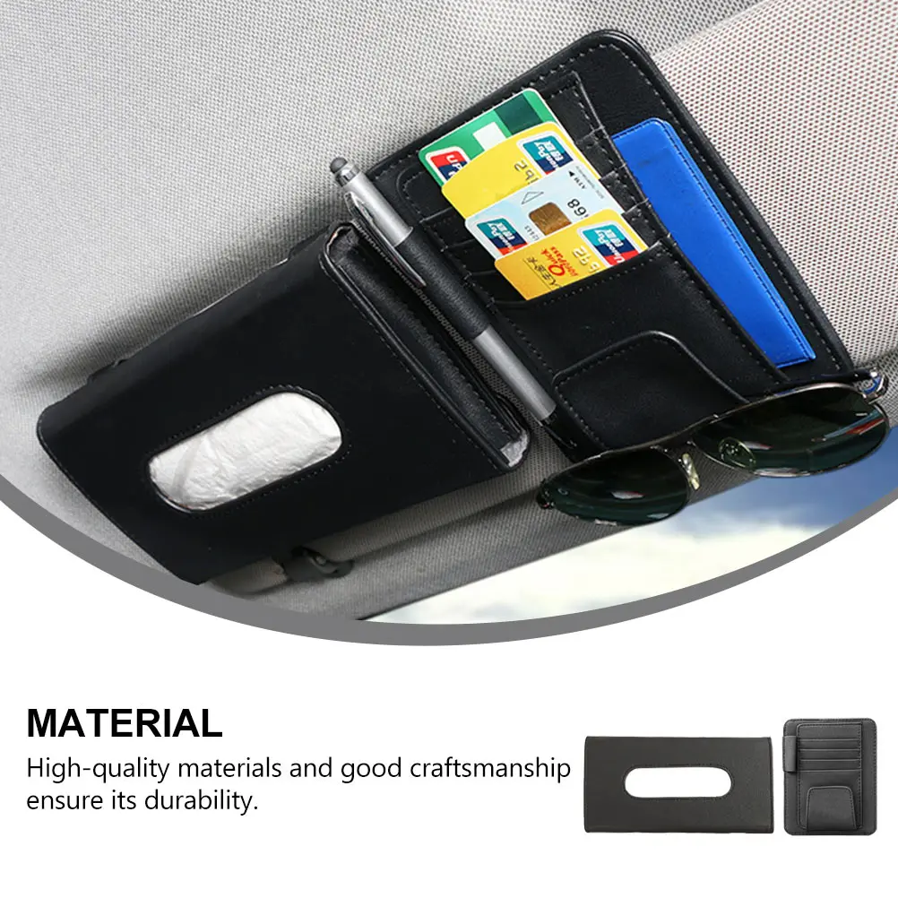 

Car Sun Visor Organizer Tissue Holder Cards Storage Bag Easy Install Stylish Elegant Design Vehicle Tissue Storage Pouch