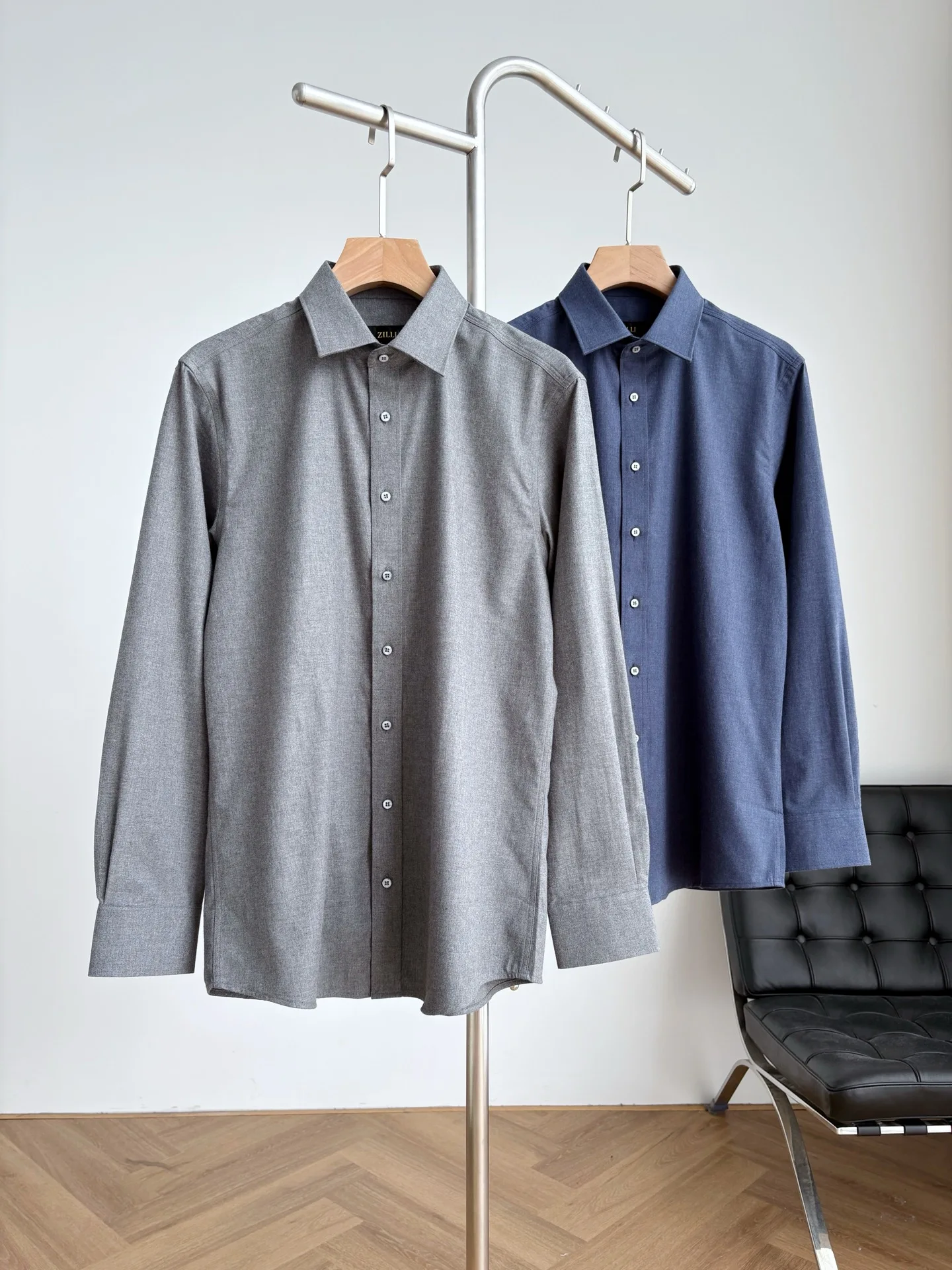 BLLIYOSS Wool Cashmere Blend Shirt Men Embroidery Casual High-quality Striped Short sleeved Old Money Simplicity Advanced Fabric